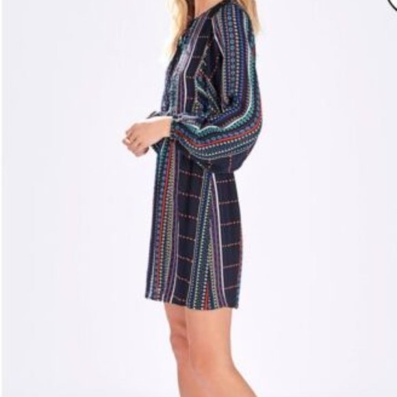 Parker Hammock Long Sleeve Silk Dress in Hedra Print Size Small - Picture 5 of 15